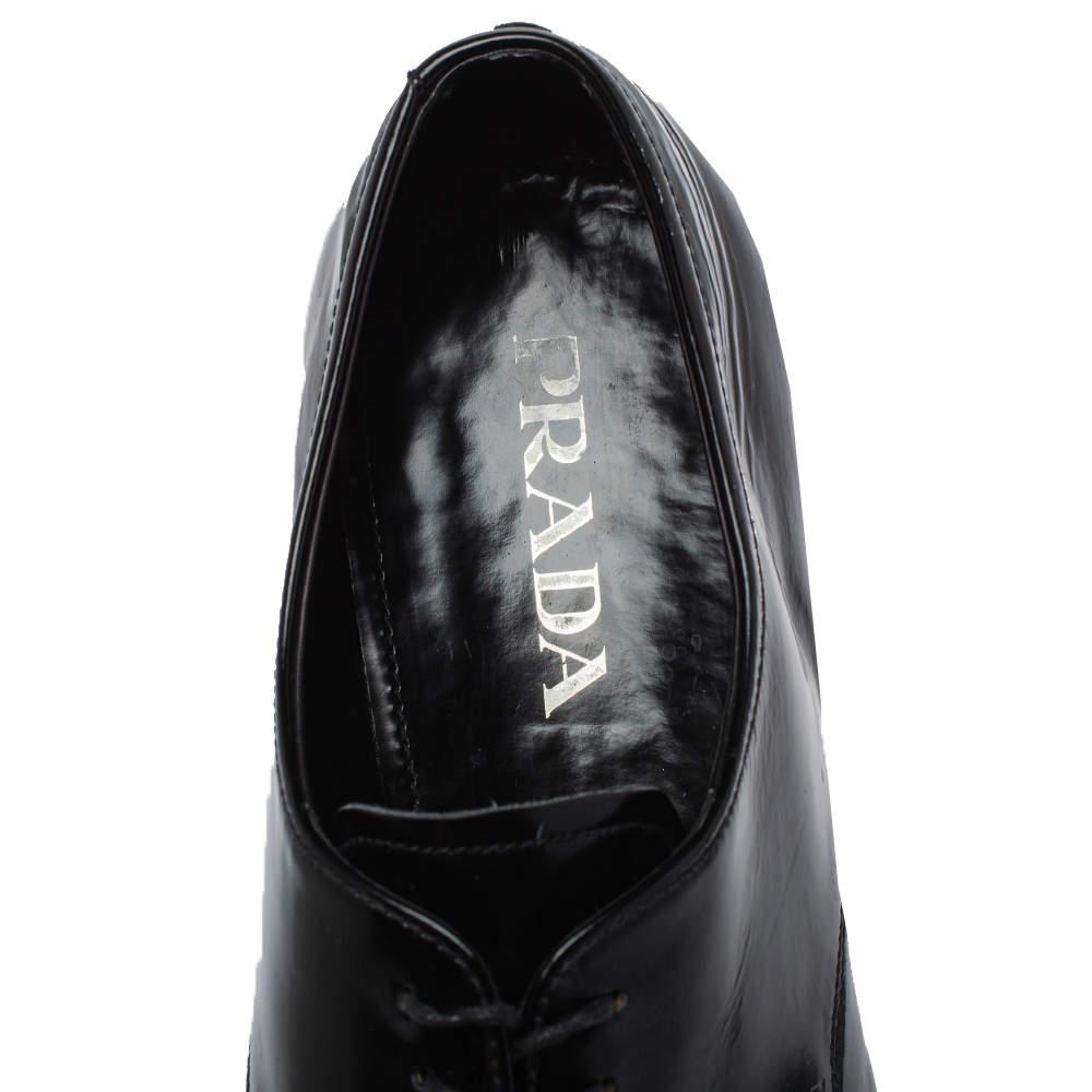 Prada Black Leather Lace Up Derby Size 43商品第7张图片规格展示