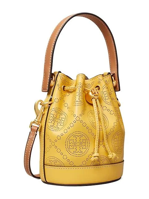 商品Tory Burch|T Monogram Leather Bucket Bag,价格¥839,第3张图片详细描述