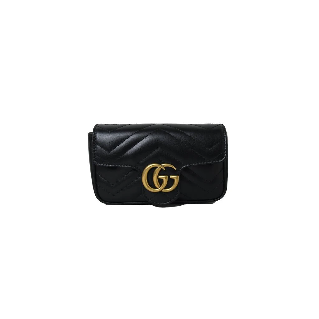 商品Gucci|Gucci GG Marmont Matelasse Super Mini Bag Black,价格¥9667,第1张图片