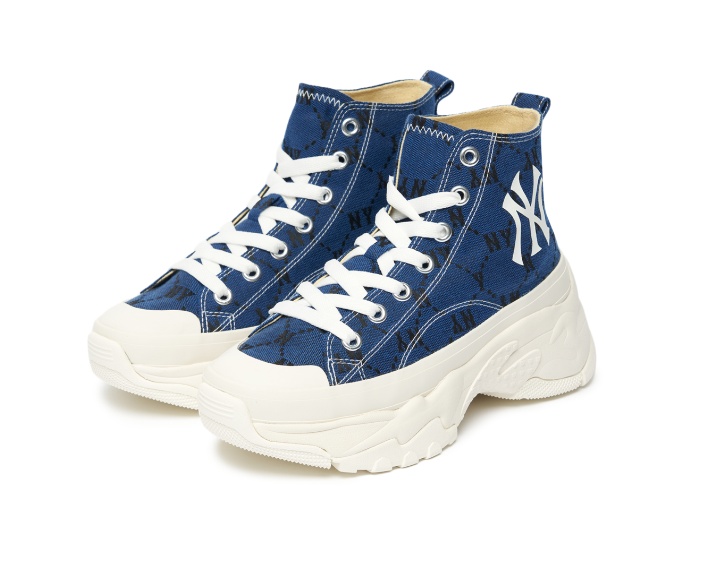 商品MLB|【享贝家】MLB 潮流复古高帮帆布鞋 男女同款 蓝色 3ASHU311N-50BLD,价格¥300,第1张图片