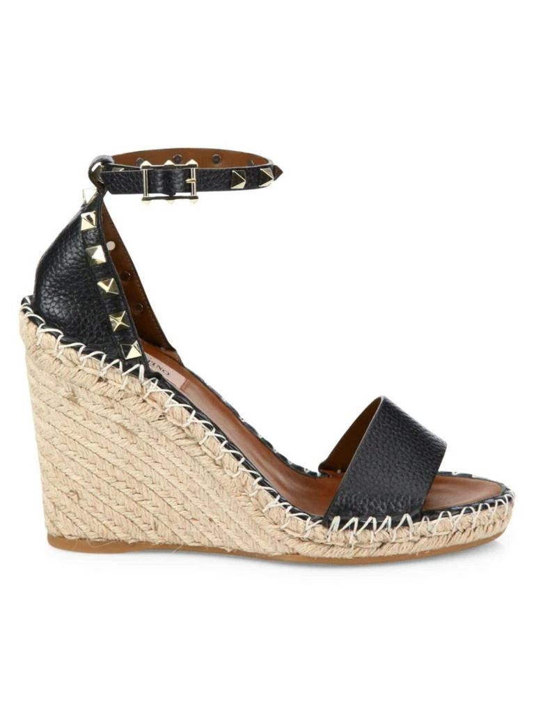 商品Valentino|Valentino - Valentino Garavani Rockstud Leather Espadrille Wedges,价格¥5985,第1张图片