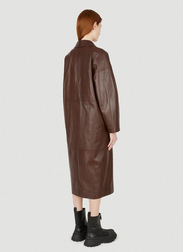 Ussuri Leather Trench Coat in Brown商品第4张图片规格展示