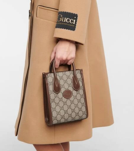 商品Gucci|GG Supreme迷你帆布托特包,价格¥14407,第2张图片详细描述