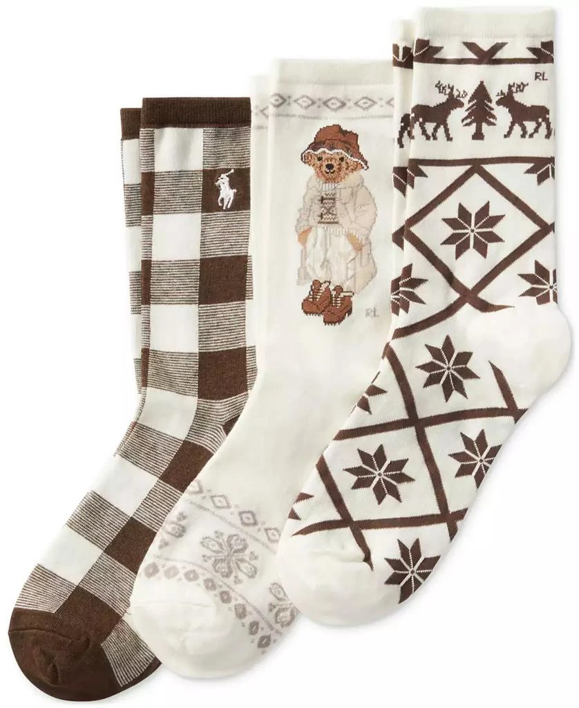 商品Ralph Lauren|Women's 3-Pk. Winter Bear Socks,价格¥260,第1张图片
