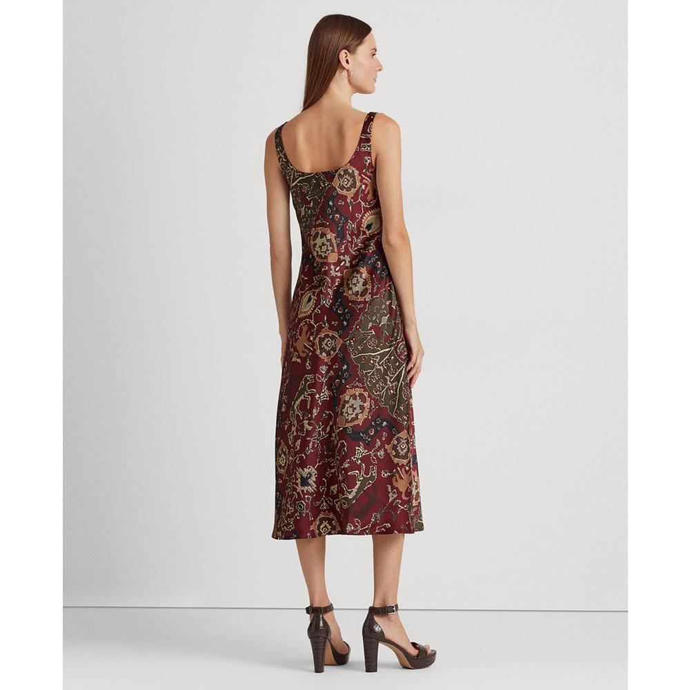 商品Ralph Lauren|Women's Printed Satin Sleeveless Dress,价格¥1361,第4张图片详细描述