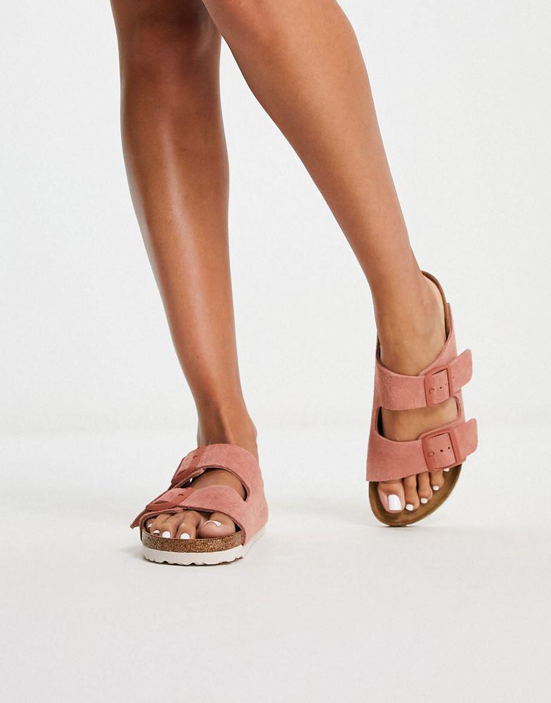 Birkenstock Arizona suede flat sandals in earth red商品第2张图片规格展示