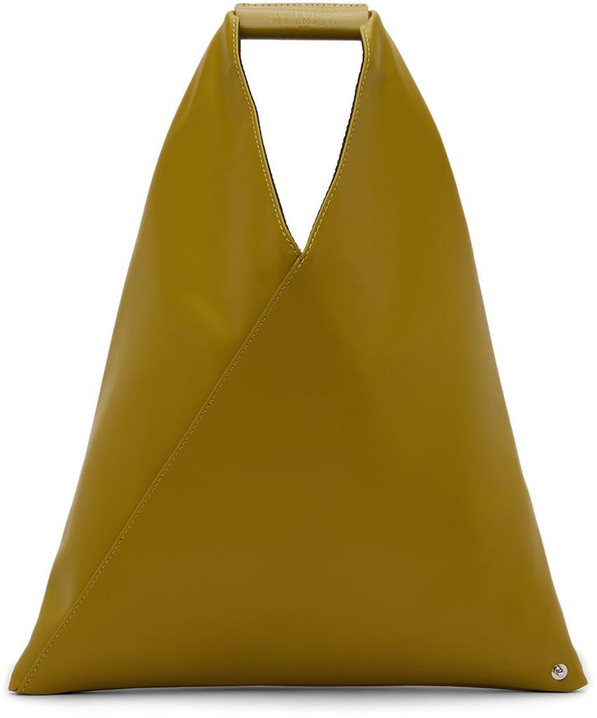 Green Faux-Leather Small Triangle Tote商品第1张图片规格展示