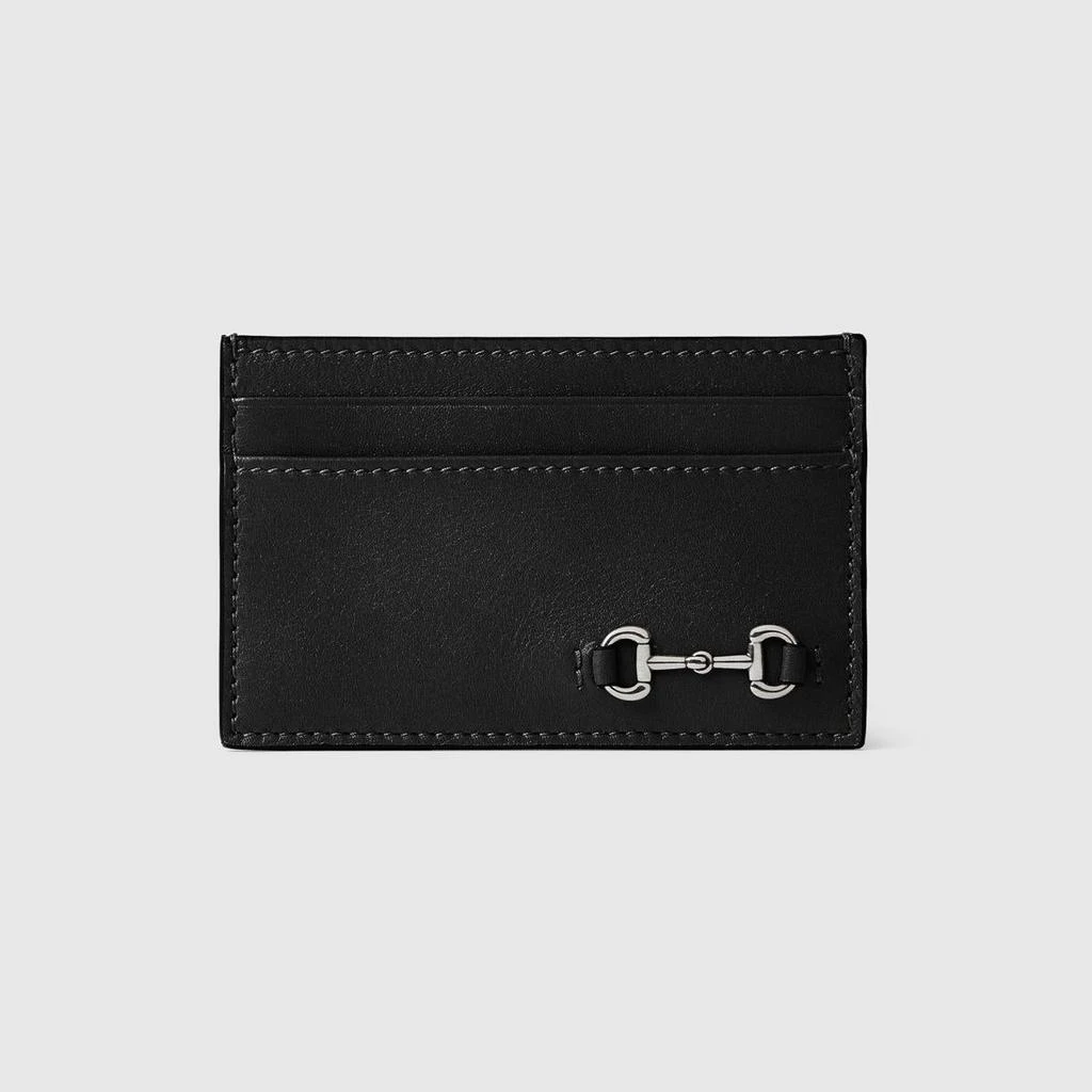 商品Gucci|Gucci Leather Cardsholder With Horsebit,价格¥1788,第1张图片