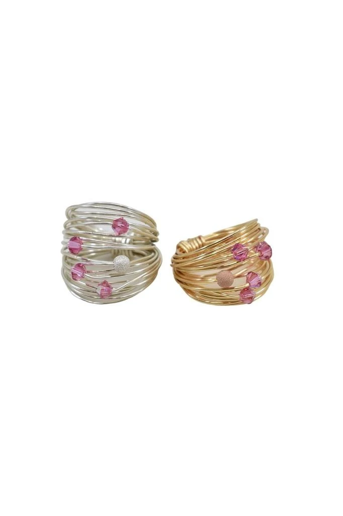 商品A Blonde and Her Bag|Marcia Wire Wrap Ring with Hot Pink Swarovski Crystals,价格¥215,第1张图片