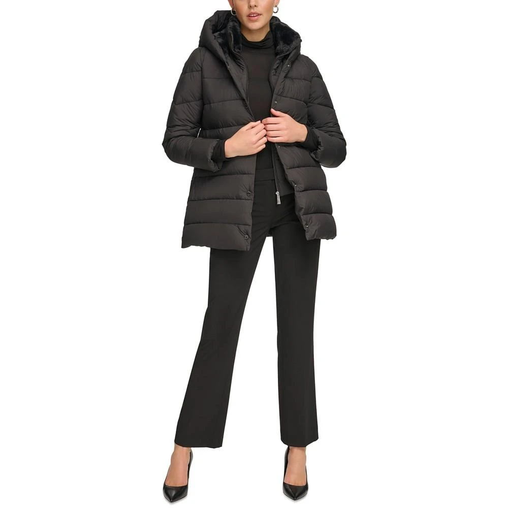 Women's Bibbed Hooded Puffer Coat, Created for Macy's 商品