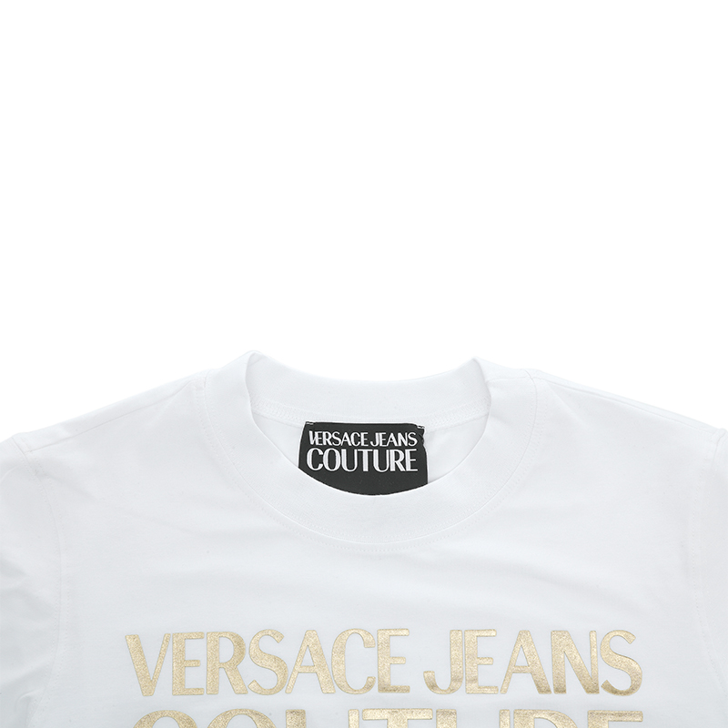 VERSACE JEANS 女白色短袖T恤 72HAHT01-CJ03T-G03商品第3张图片规格展示