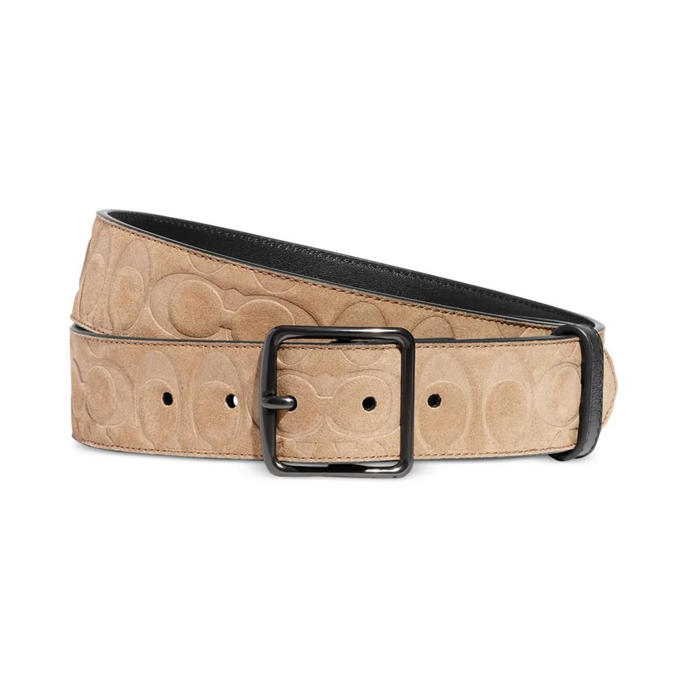 商品Coach|Men's Suede Logo Belt,价格¥1489,第1张图片