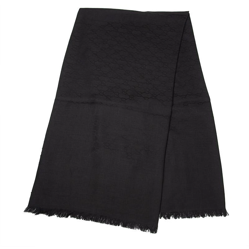 商品Gucci|Gucci 古驰 提花GG图案围巾 黑色,价格¥3878,第1张图片