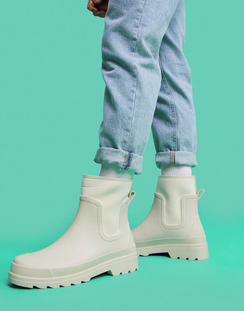 ASOS DESIGN ankle length wellington boot in beige商品第3张图片规格展示