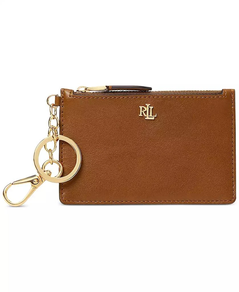 商品Ralph Lauren|Full-Grain Leather Key-Ring Small Zip Card Case,价格¥564,第1张图片