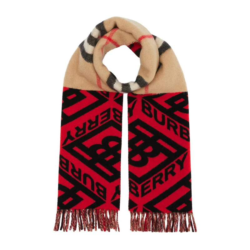 商品Burberry|BURBERRY 男士拼色围巾 8022494,价格¥2513,第1张图片