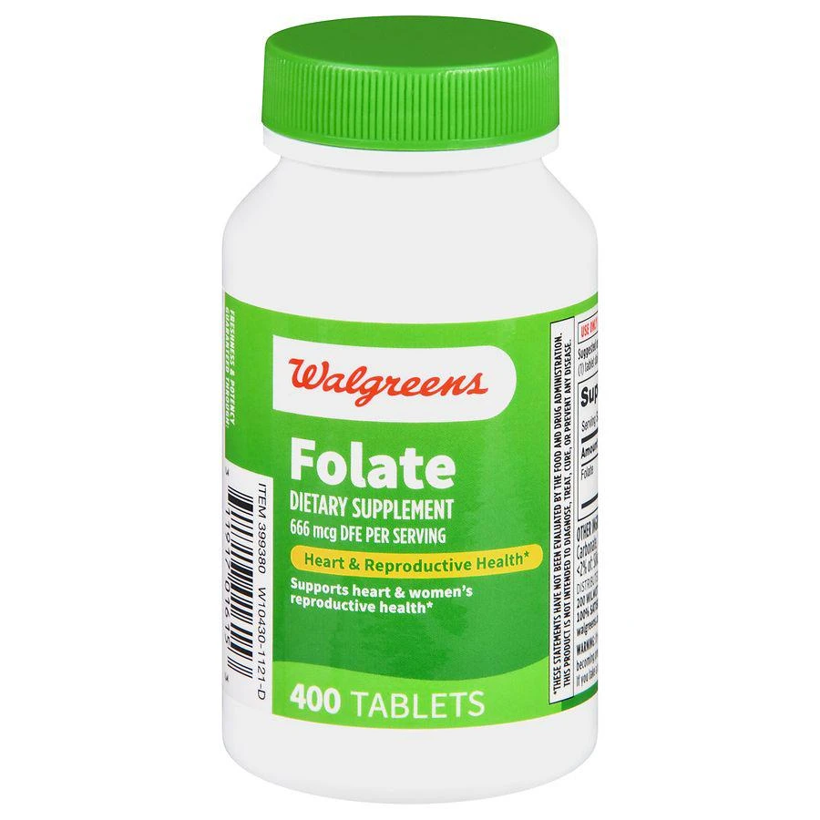 商品Walgreens|Folate 666 mcg DFE Tablets,价格¥83,第1张图片