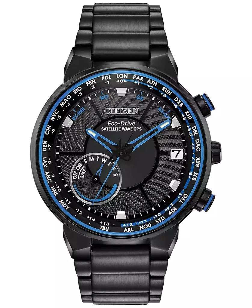 商品Citizen|Eco-Drive Men's Satellite Wave GPS Black-Tone Stainless Steel Bracelet Watch 44mm,价格¥7046,第1张图片