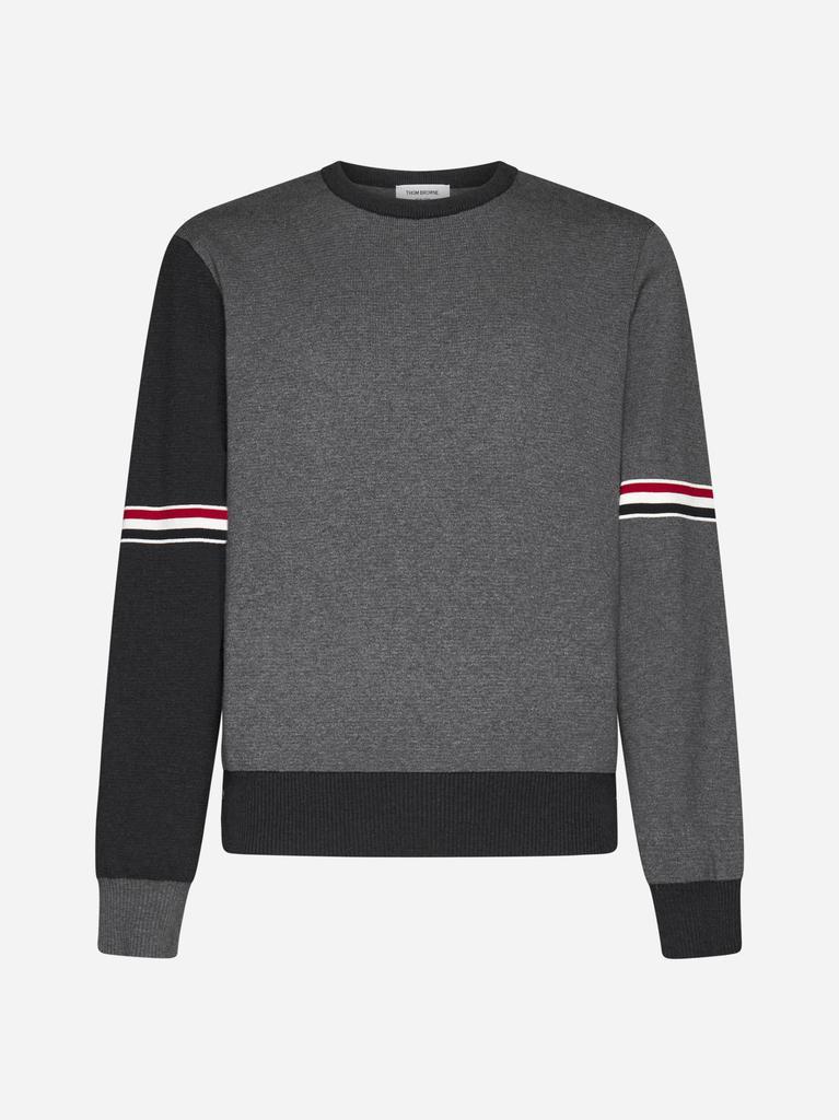 商品Thom Browne|Color-block cotton sweater,价格¥8197,第1张图片