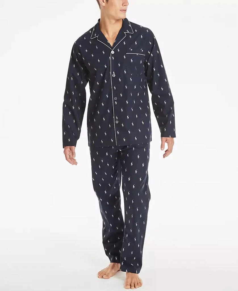 商品Ralph Lauren|Men's All Over Polo Player Pajama Shirt,价格¥418,第3张图片详细描述