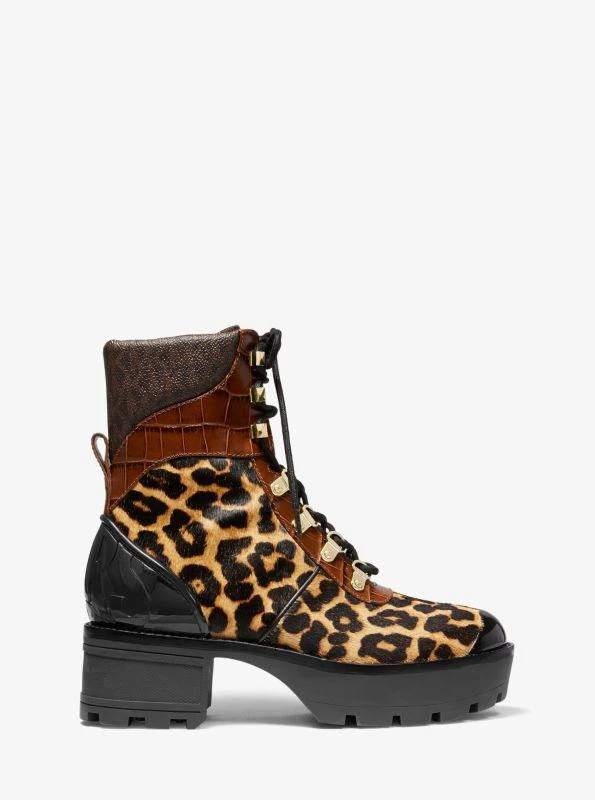 商品Michael Kors|Khloe Mixed-Media Combat Boot,价格¥557,第2张图片详细描述