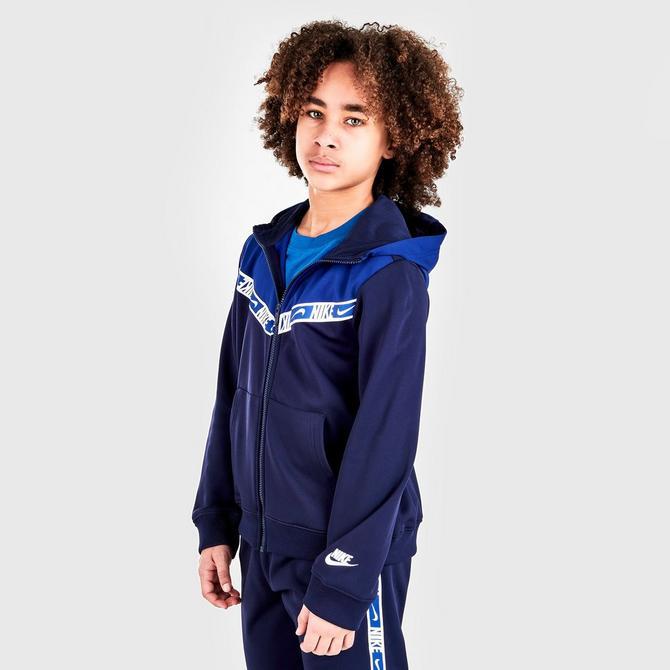 Boys' Nike Sportswear Repeat Tape Full-Zip Hoodie商品第3张图片规格展示