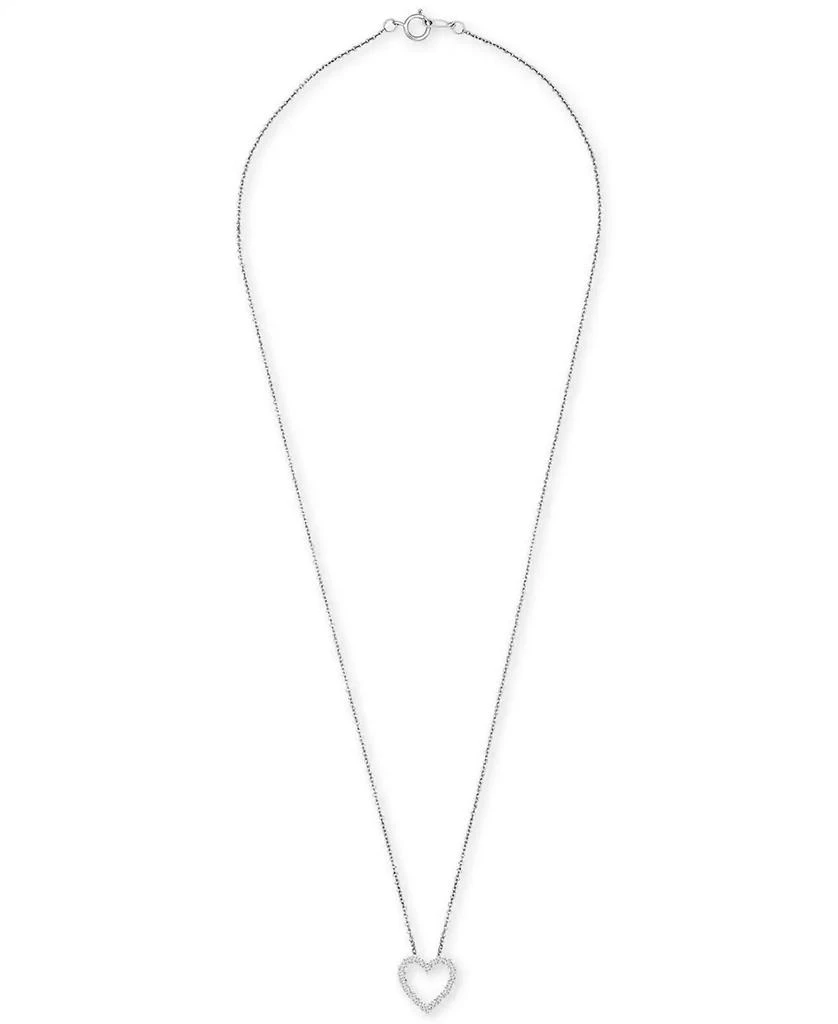 商品Macy's|Diamond Heart 18" Pendant Necklace (1/10 ct. t.w.) in Sterling Silver,价格¥240,第3张图片详细描述