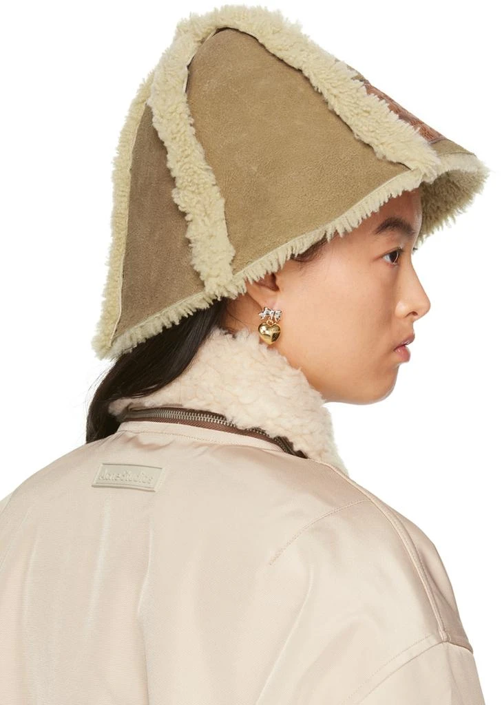 商品Acne Studios|Beige Shearling Bucket Hat,价格¥2356,第3张图片详细描述