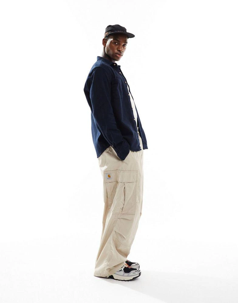 商品ASOS|ASOS DESIGN overshirt in navy with city back print,价格¥157,第4张图片详细描述