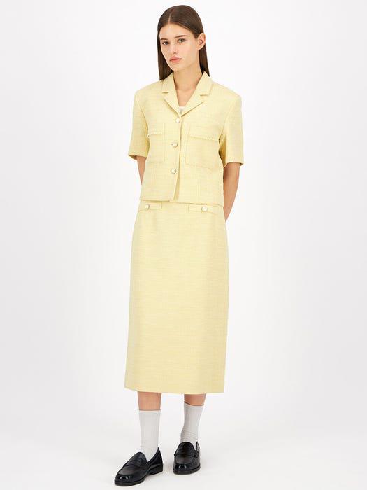 [Tweed] Fringed Tweed Midi Skirt商品第7张图片规格展示