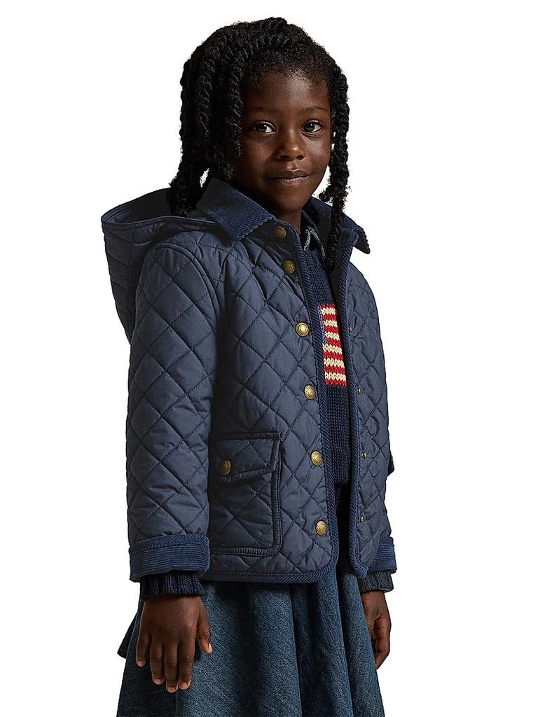 商品Ralph Lauren|Little Girl's & Girl's Quilted Hooded Jacket,价格¥695,第4张图片详细描述