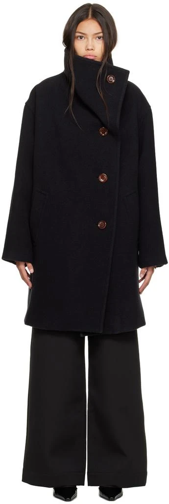 商品Acne Studios|Black Funnel Neck Coat,价格¥4372,第1张图片