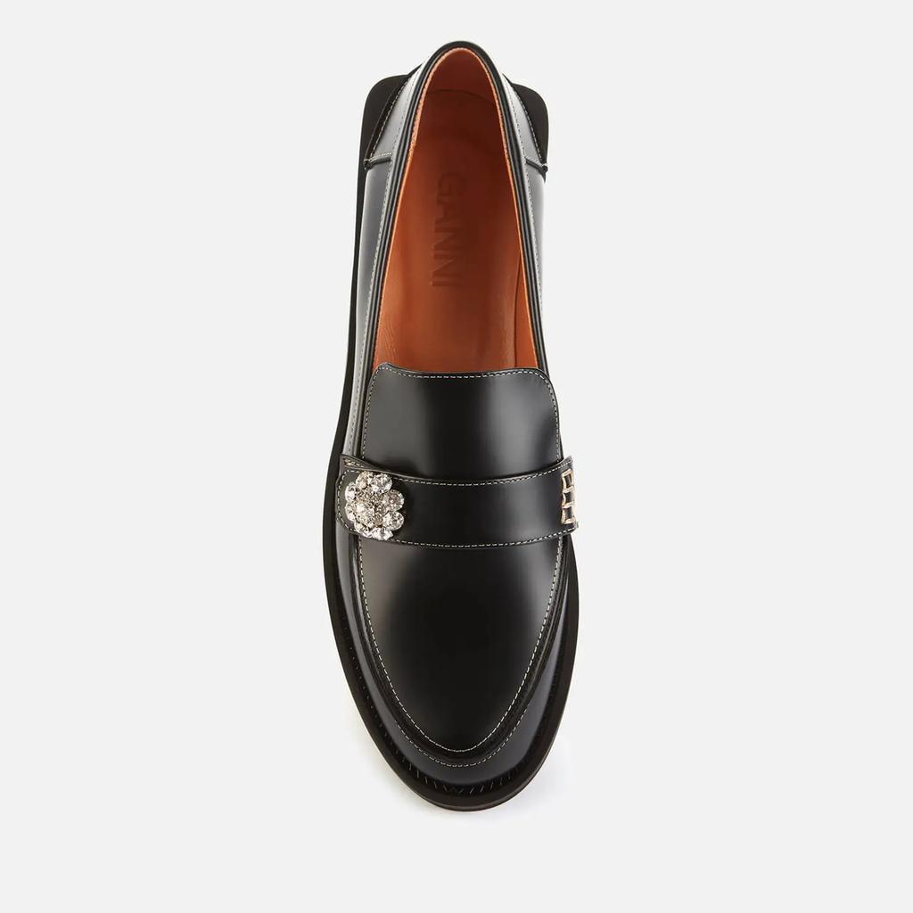 商品Ganni|Ganni Women's Jewel Leather Loafers - Black,价格¥2509,第5张图片详细描述