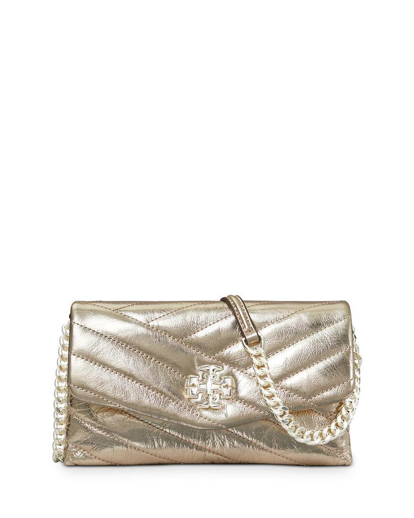 商品Tory Burch|Kira Chevron Metallic Chain Wallet,价格¥2305,第1张图片