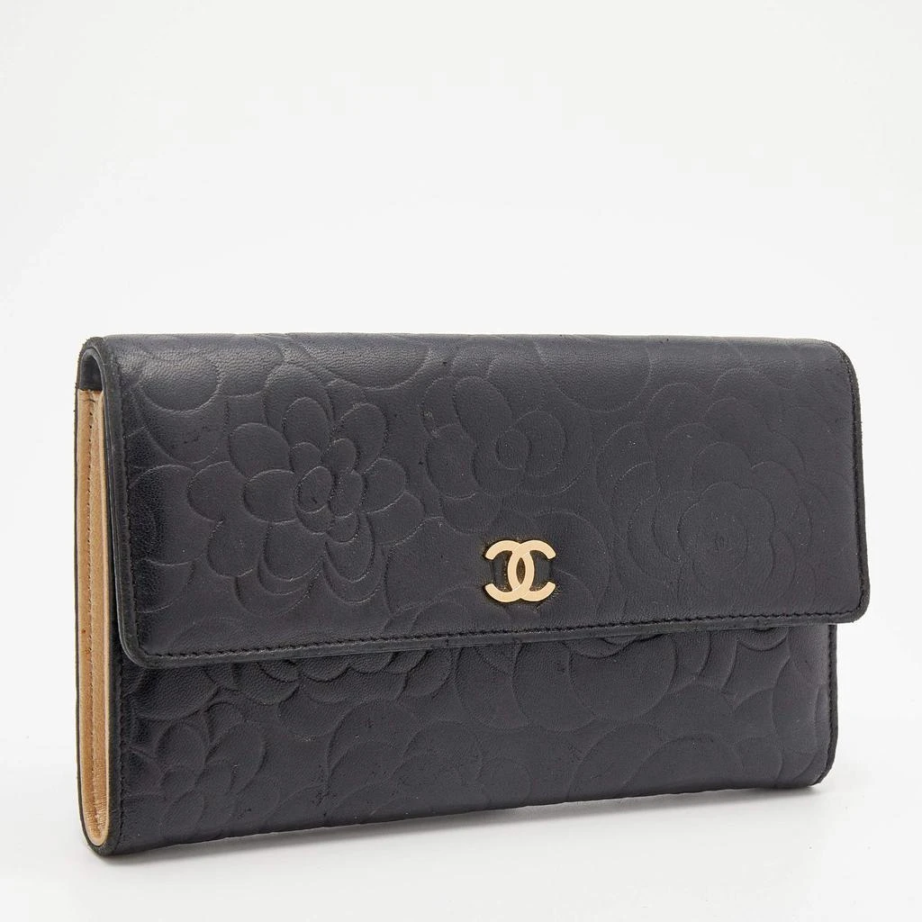 商品[二手商品] Chanel|Chanel Black Leather Camellia Flap Wallet,价格¥4696,第3张图片详细描述