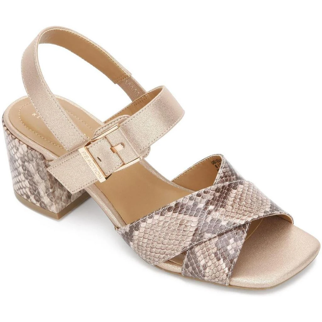 商品Kenneth Cole|Kenneth Cole Reaction Womens MIX Cross Faux Leather Ankle Strap Heels,价格¥76,第1张图片