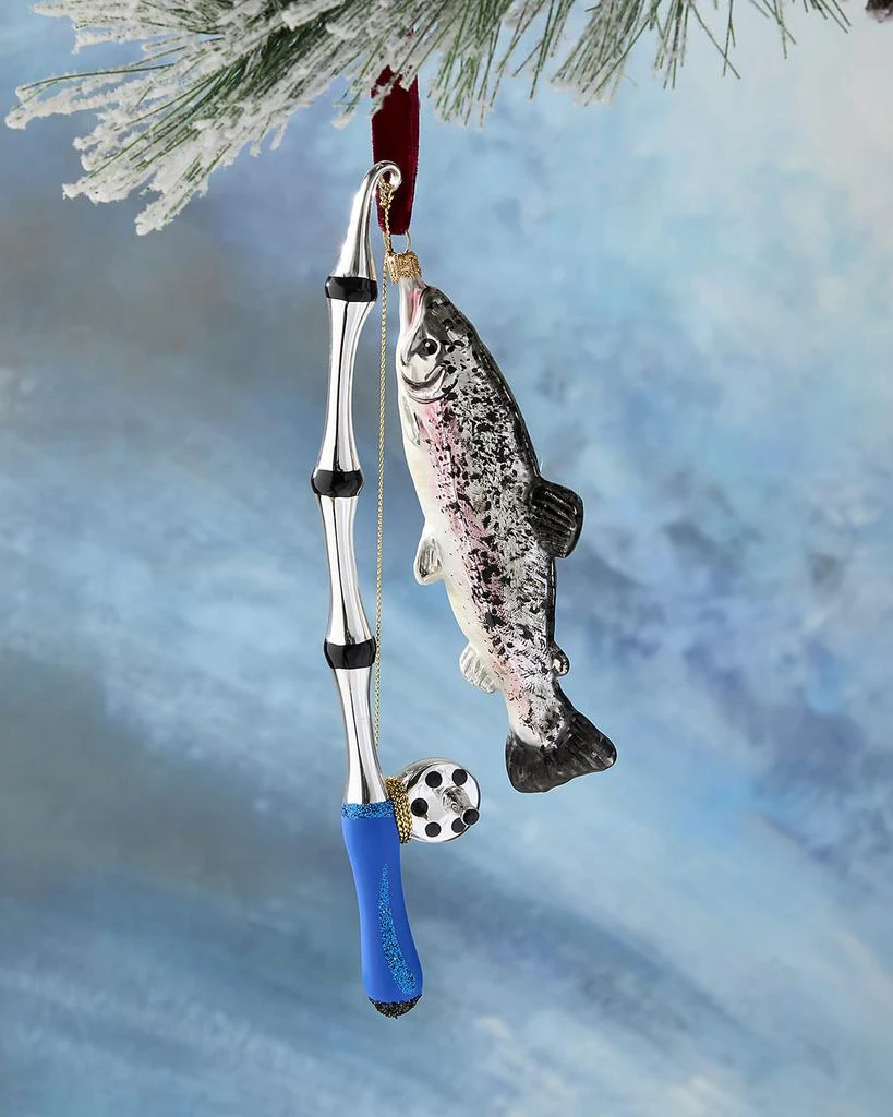 商品Neiman Marcus|Fishing Rod With Fish Christmas Ornament,价格¥461,第1张图片