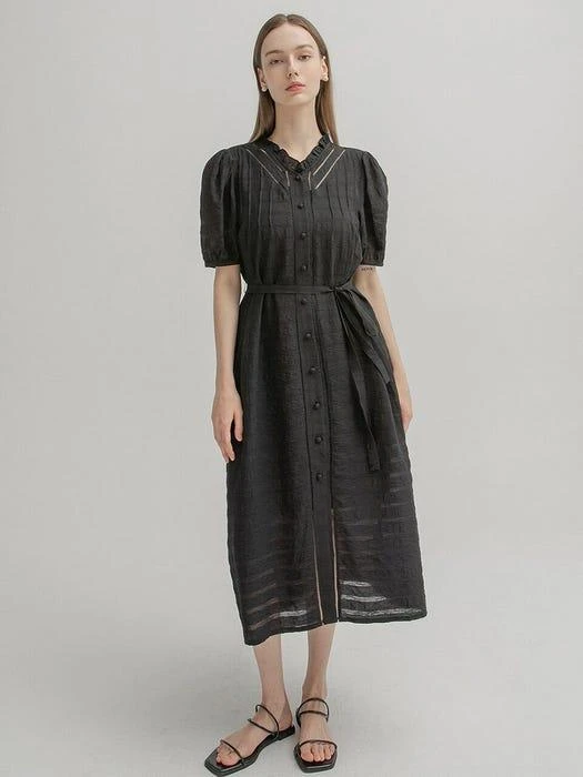 商品NAIN|V-neck Lace Peasant Slip Set Dress,价格¥944,第1张图片