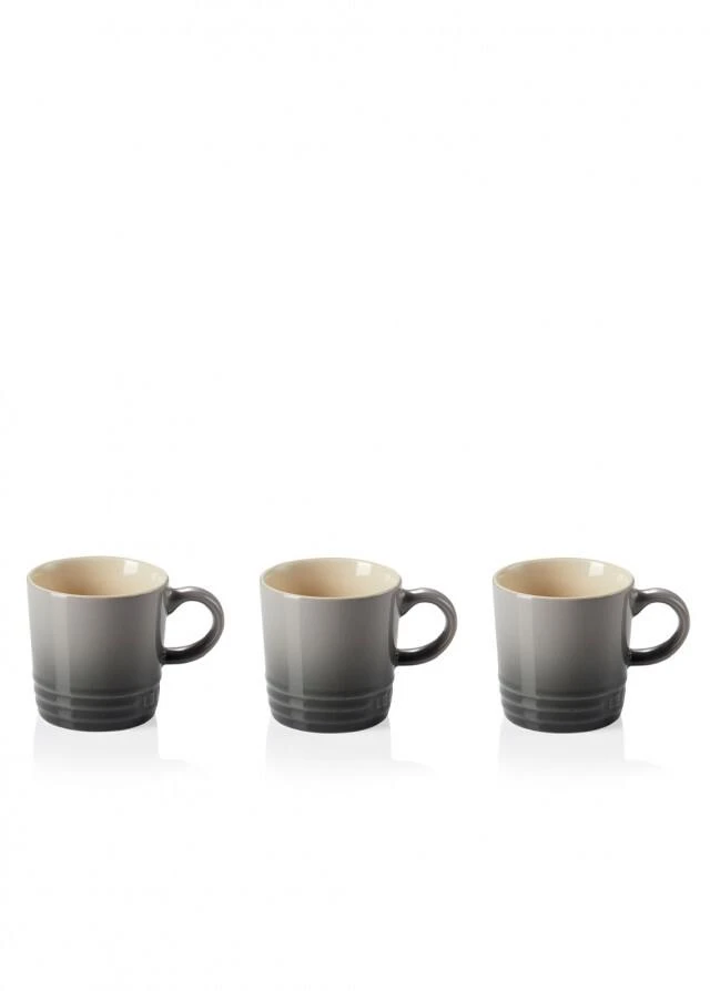 商品Le Creuset|Set of 3 stoneware espresso mugs flint,价格¥309,第1张图片