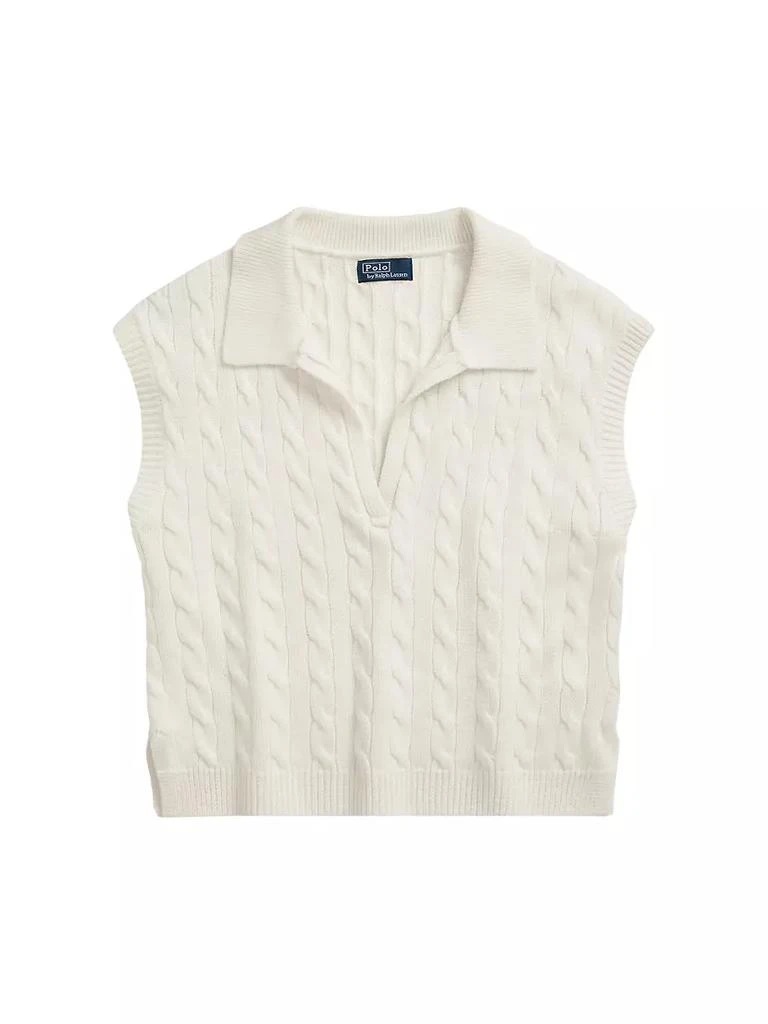 商品Ralph Lauren|Cable-Knit Cropped Polo Sweater,价格¥861,第1张图片