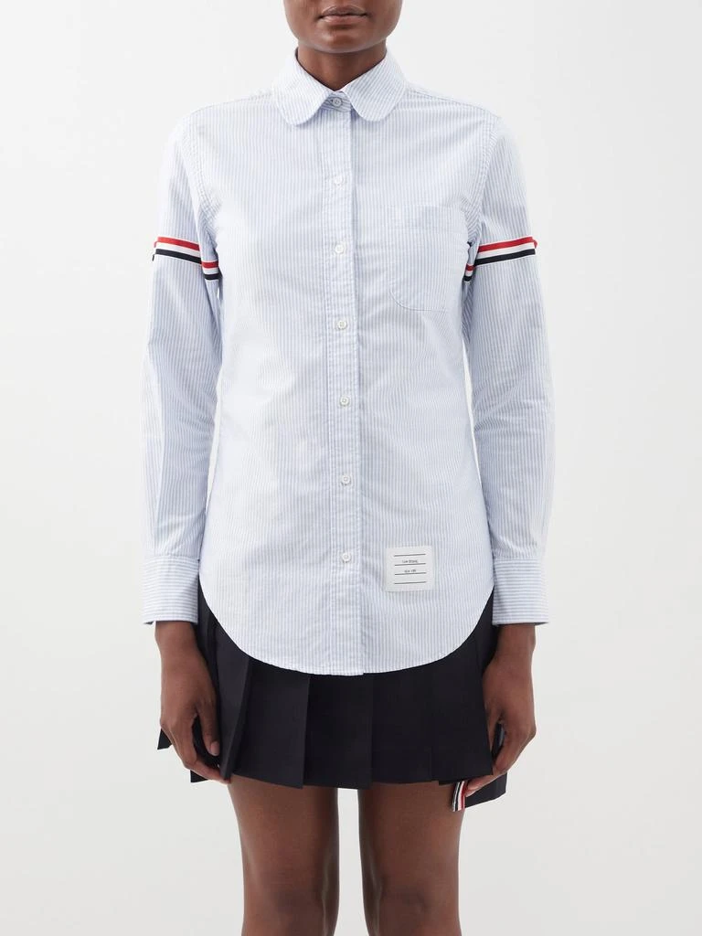 商品Thom Browne|Tricolour armband striped cotton shirt,价格¥2333,第1张图片