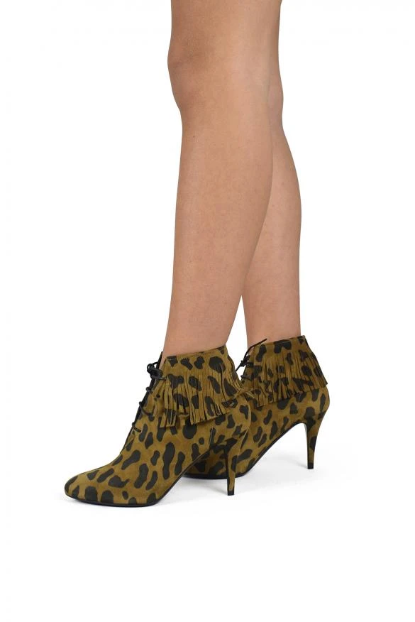 商品Yves Saint Laurent|Luxury shoes for women saint laurent kiki boots in leopard suede,价格¥3531,第2张图片详细描述