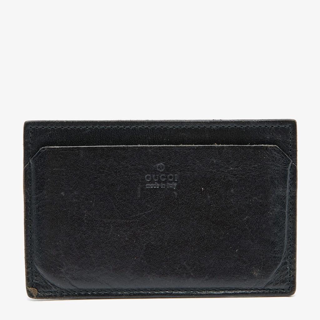 Gucci Black Leather Card Holder商品第1张图片规格展示