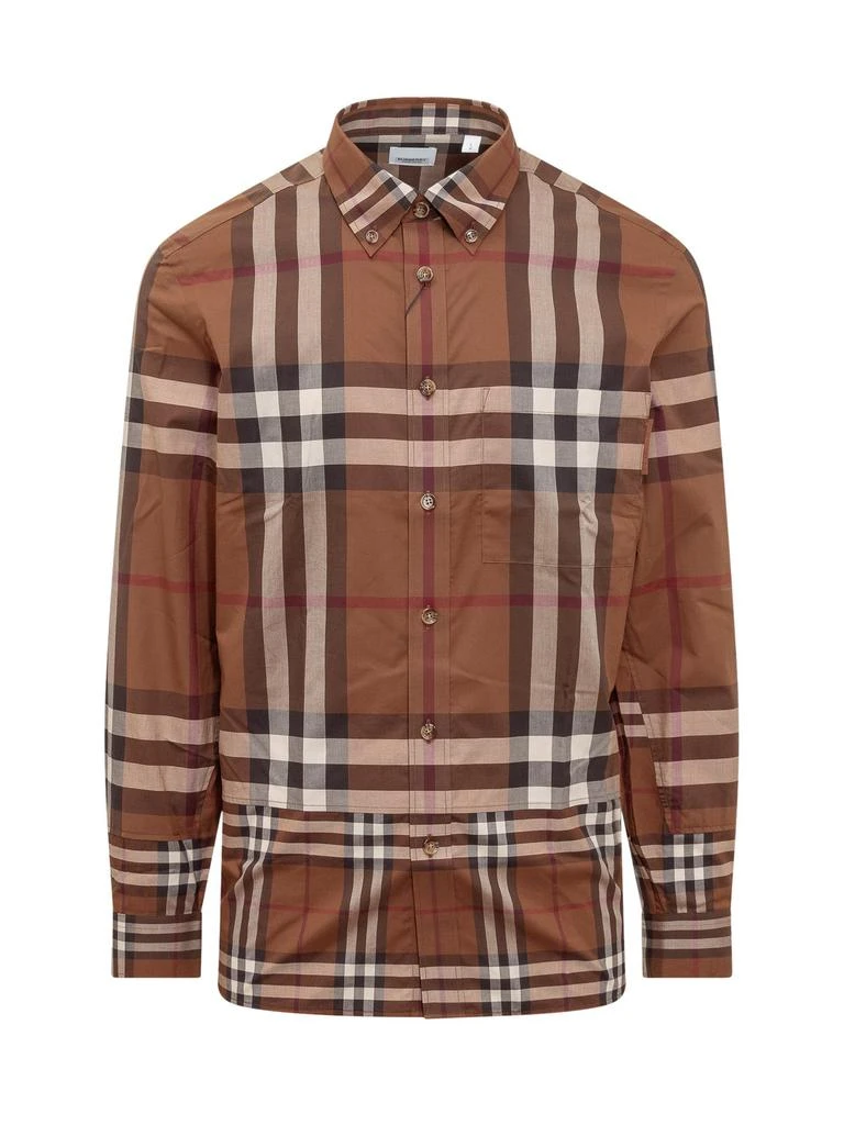 商品Burberry|Burberry Checked Long-Sleeved Shirt,价格¥2915,第1张图片