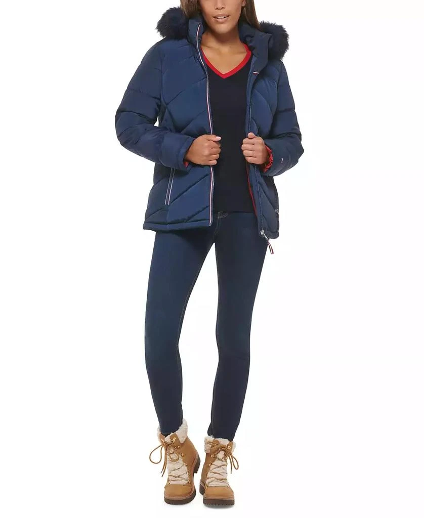 商品Tommy Hilfiger|Women's Faux-Fur-Trim Hooded Puffer Coat,价格¥649,第5张图片详细描述