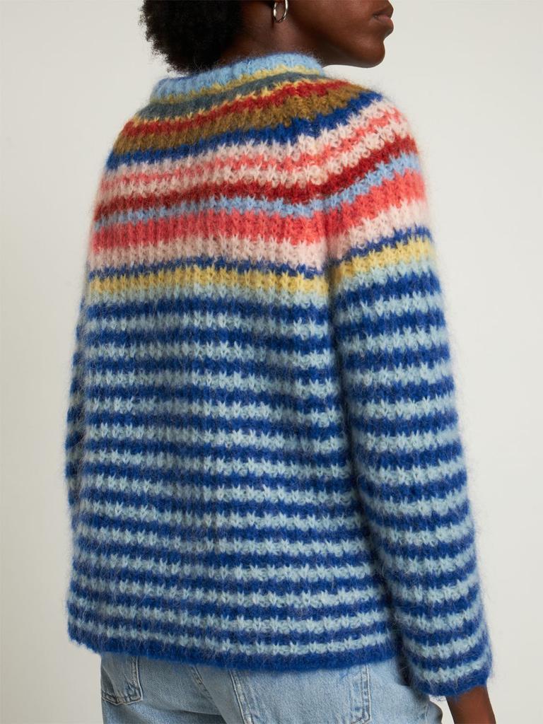 Janzir Striped Mohair Blend Knit Sweater商品第2张图片规格展示