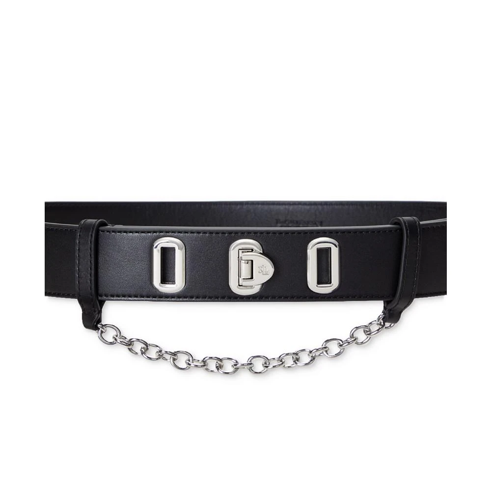 商品Ralph Lauren|Women's Flip-Lock Leather Wide Belt,价格¥431,第2张图片详细描述