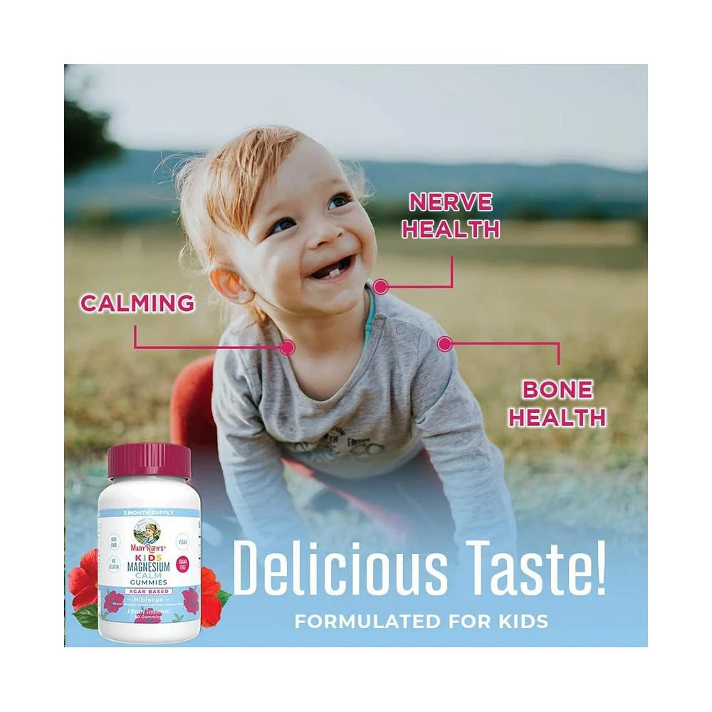 商品MaryRuth Organics|Kids Magnesium Calm Gummies, Hibiscus, 60ct,价格¥224,第2张图片详细描述