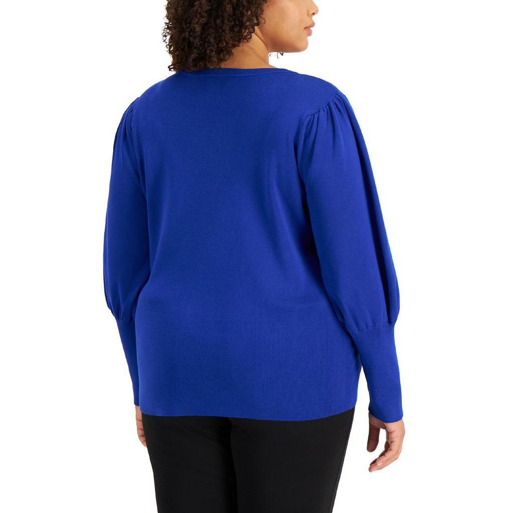 商品Calvin Klein|Calvin Klein Womens Plus Ribbed Knit Stretch Pullover Sweater,价格¥300,第4张图片详细描述