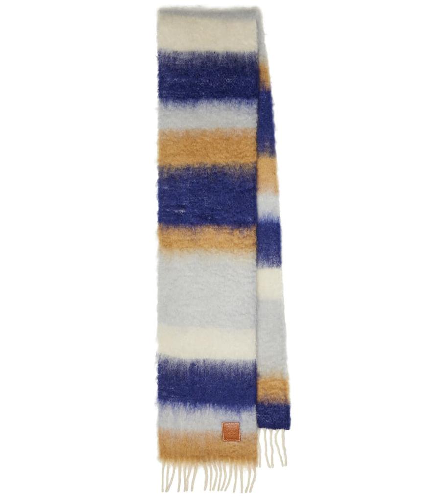 Striped mohair and wool scarf商品第1张图片规格展示
